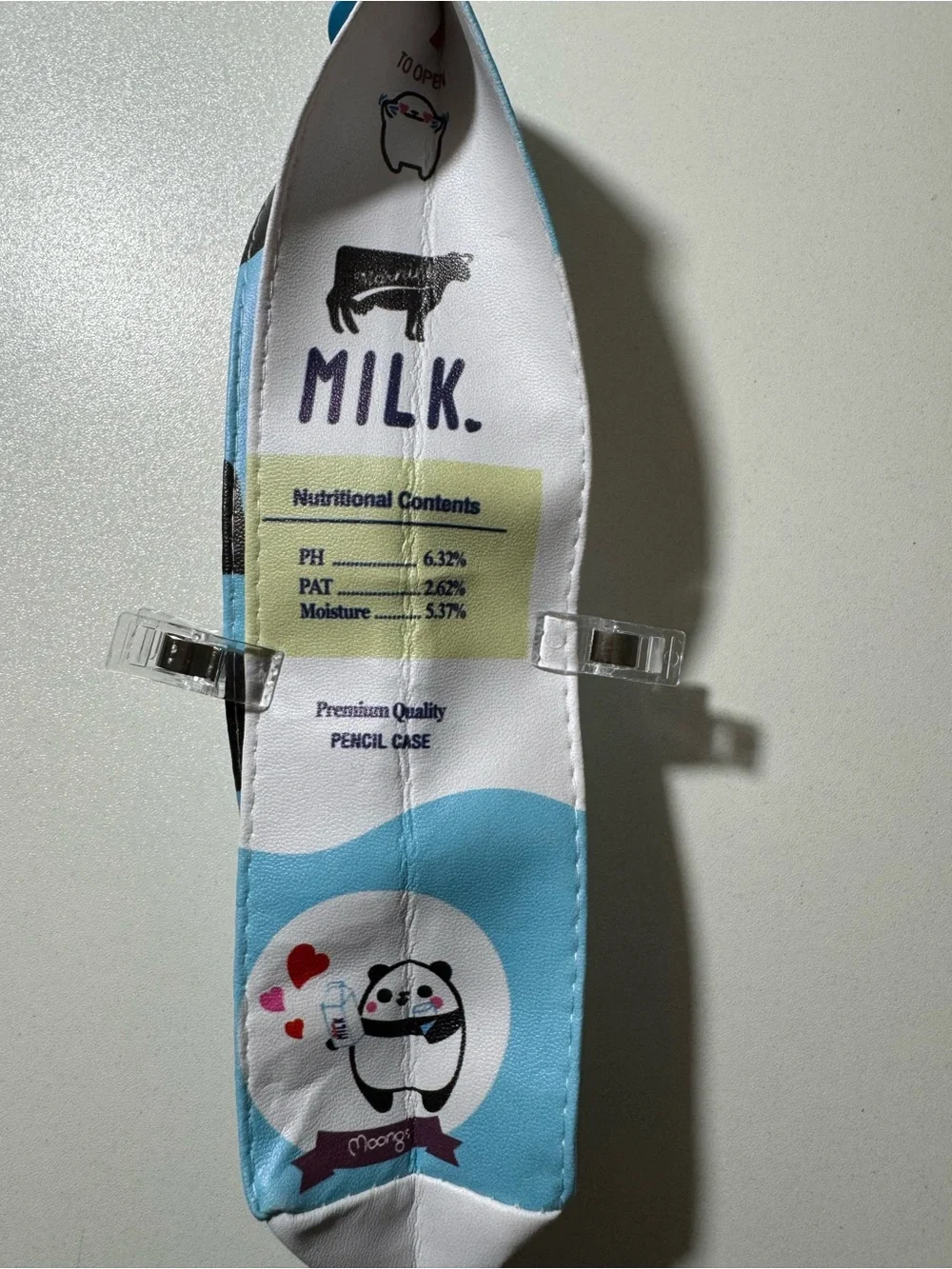 Milk Blue Kids Pencil Case - Cute Cartoon Design